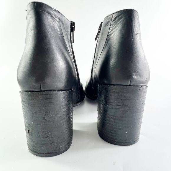 Jeffrey Campbell Black Leather Square Toe Ankle Boots Booties 8.5 - Picture 7 of 13